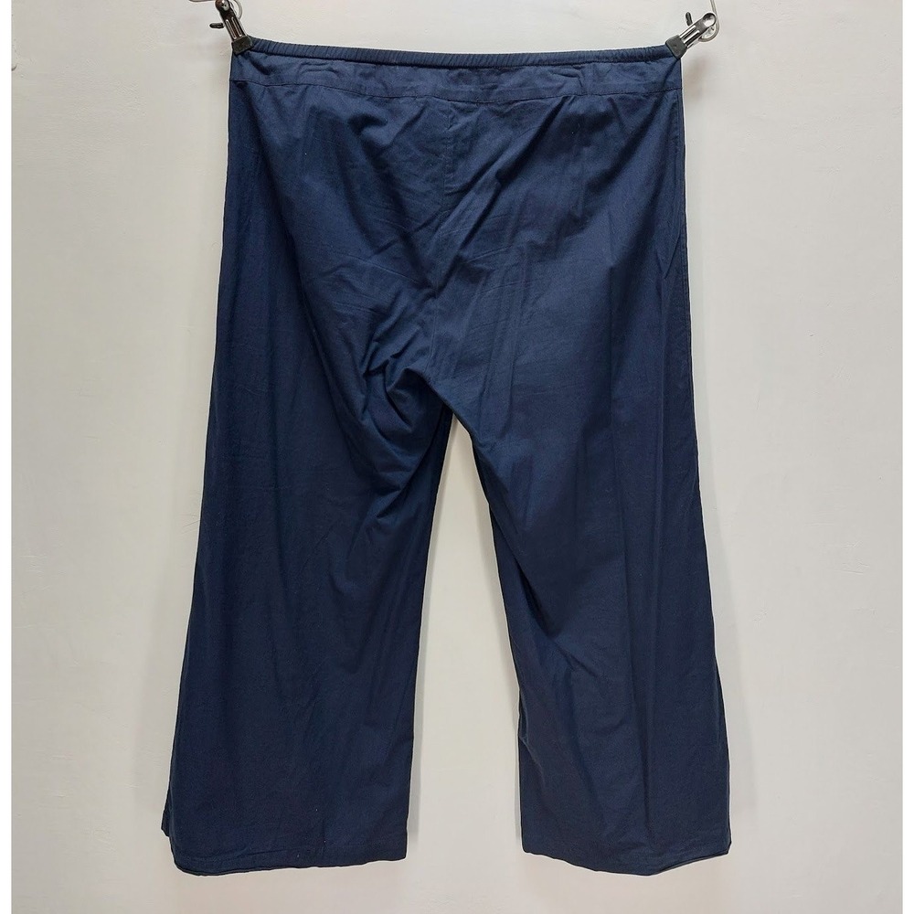 Wearables Tiered Wide Leg Pants Women's Size XL Navy Blue Boho Cropped Lagenlook - Picture 2 of 8